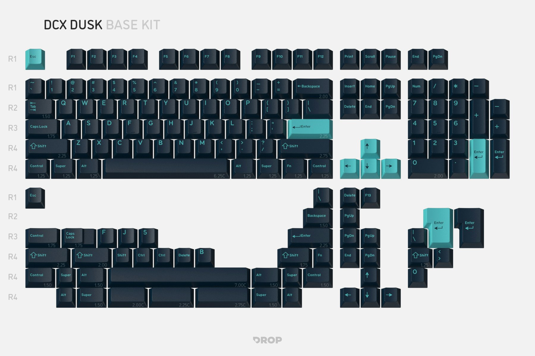 Drop DCX Solarized キーキャップ Base Kit Drop DCX Solarized Keycap Set | Mechanical Keyboards | Keycaps